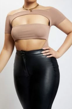 WXI Breanna Cut Out Bodysuit - Light Brown 13 WXI Breanna Cut Out Bodysuit - Light Brown