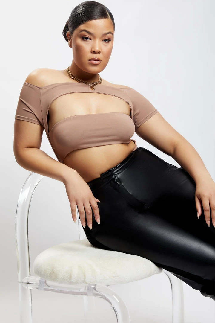 WXI Breanna Cut Out Bodysuit - Light Brown 2 WXI Breanna Cut Out Bodysuit - Light Brown