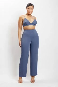 WNG Two Piece Sets Saskia Straight Leg Trousers - Steel Blue 15 WNG Two Piece Sets Saskia Straight Leg Trousers - Steel Blue