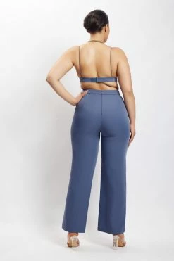 WNG Two Piece Sets Saskia Straight Leg Trousers - Steel Blue 16 WNG Two Piece Sets Saskia Straight Leg Trousers - Steel Blue