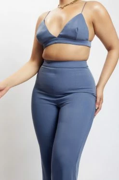 WNG Two Piece Sets Saskia Straight Leg Trousers - Steel Blue 18 WNG Two Piece Sets Saskia Straight Leg Trousers - Steel Blue