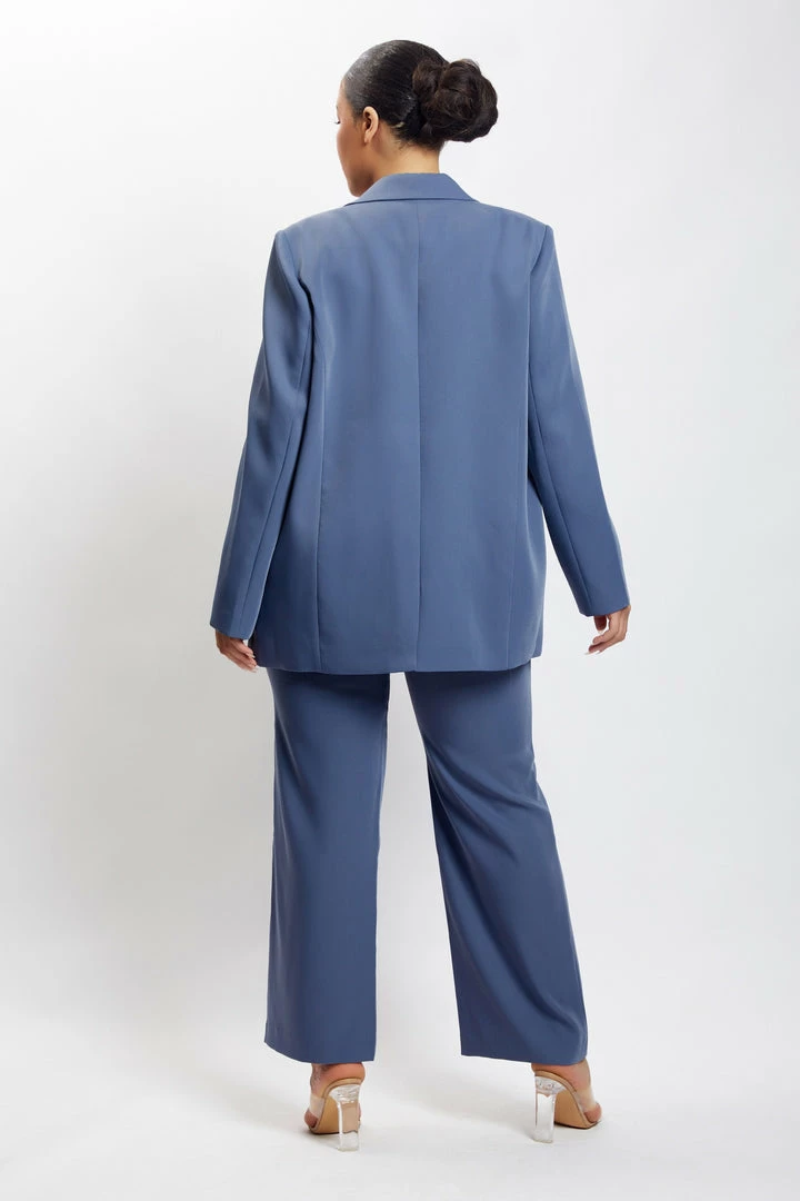 WNG Two Piece Sets Saskia Straight Leg Trousers - Steel Blue 10 WNG Two Piece Sets Saskia Straight Leg Trousers - Steel Blue