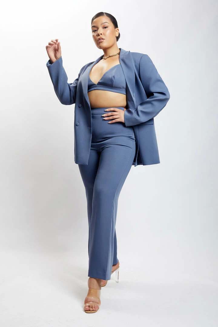 WNG Two Piece Sets Saskia Straight Leg Trousers - Steel Blue 9 WNG Two Piece Sets Saskia Straight Leg Trousers - Steel Blue