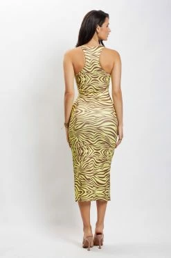 ROM Lima Halter Neck Midi Dress - Zebra Print DRESSES 10 ROM Lima Halter Neck Midi Dress - Zebra Print DRESSES