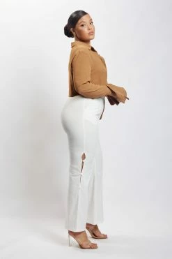 QNG Issy Cropped Shirt - Tan 12 QNG Issy Cropped Shirt - Tan