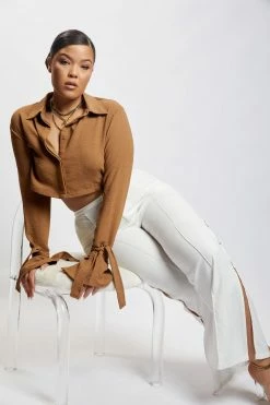 QNG Lexi Linen Cut Out Side Pants - White All Bottoms 20 QNG Lexi Linen Cut Out Side Pants - White All Bottoms