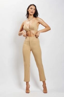 WNT Indie High Waist Pants - Camel Two Piece Sets