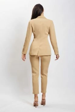 WNT Escapade Helda Fitted Cinched Waist Blazer - Camel