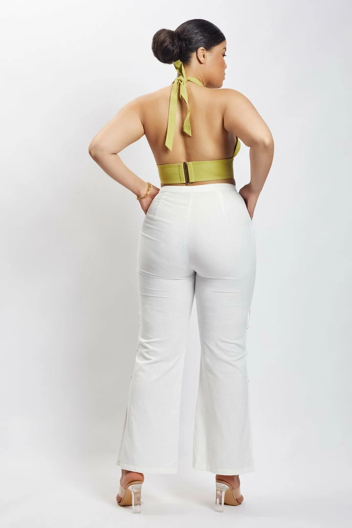 HSH Piper Halter Neck Linen Crop Top - Apple All Tops 14 HSH Piper Halter Neck Linen Crop Top - Apple All Tops