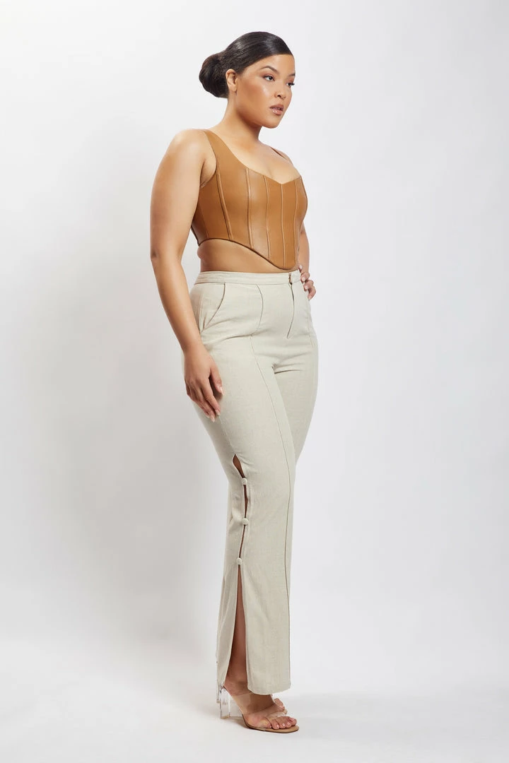 LCH Kali Faux Leather Corset - Dark Tan 11 LCH Kali Faux Leather Corset - Dark Tan