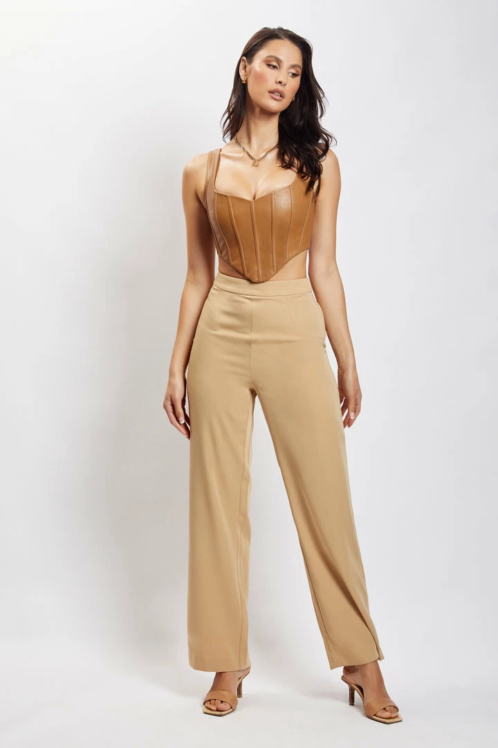 LCH Kali Faux Leather Corset - Dark Tan 5 LCH Kali Faux Leather Corset - Dark Tan