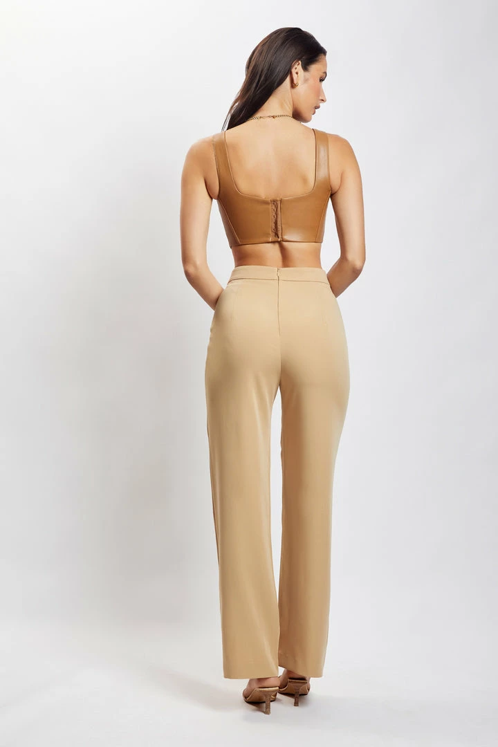 LCH Kali Faux Leather Corset - Dark Tan 3 LCH Kali Faux Leather Corset - Dark Tan