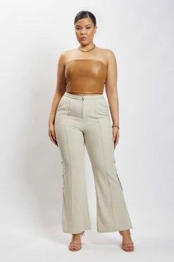 LCH Two Piece Sets Pamela Lace Up Back Top - Dark Tan 20 LCH Two Piece Sets Pamela Lace Up Back Top - Dark Tan