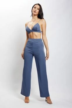 WNG Two Piece Sets Saskia Straight Leg Trousers - Steel Blue