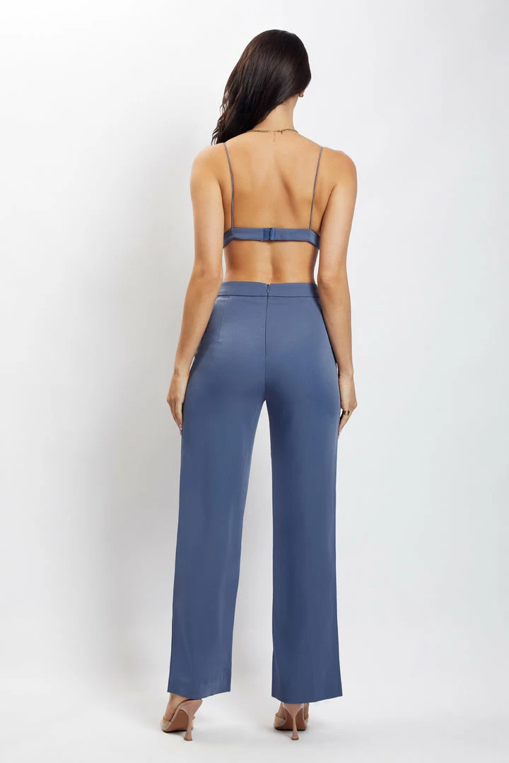 WNG Two Piece Sets Saskia Straight Leg Trousers - Steel Blue 2 WNG Two Piece Sets Saskia Straight Leg Trousers - Steel Blue