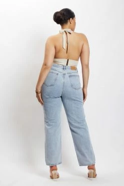 HSH Piper Halter Neck Linen Crop Top - Natural All Tops