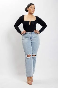 ROM Mya Long Sleeve Bodysuit - Black