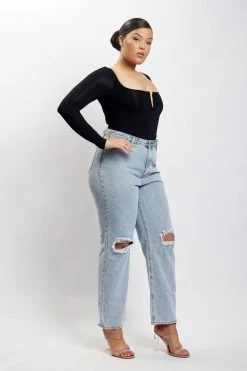 ROM Mya Long Sleeve Bodysuit - Black