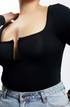 ROM Mya Long Sleeve Bodysuit - Black