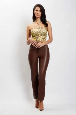 ROM Dina Bandeau Crop Top - Zebra Print