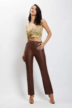 ROM All Tops Joelle Halter Crop Top - Zebra Print 17 ROM All Tops Joelle Halter Crop Top - Zebra Print