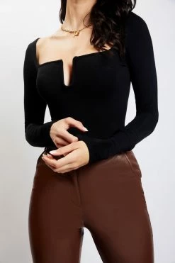 ROM Mya Long Sleeve Bodysuit - Black