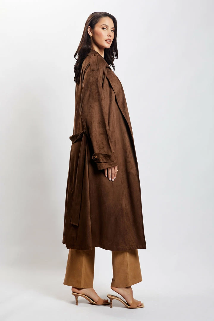 WNG Camilla Suede Trench Coat - Chocolate Coats & Jackets 8 WNG Camilla Suede Trench Coat - Chocolate Coats & Jackets