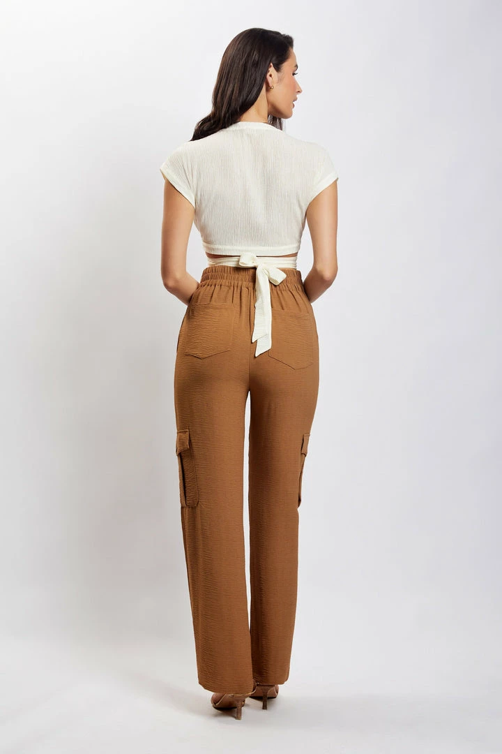 HSH Rosa Crinkle Satin Crop Top - Ivory All Tops 2 HSH Rosa Crinkle Satin Crop Top - Ivory All Tops