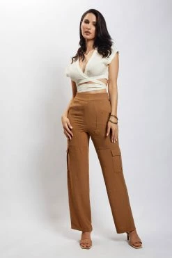 HSH Rosa Crinkle Satin Crop Top - Ivory All Tops 16 HSH Rosa Crinkle Satin Crop Top - Ivory All Tops