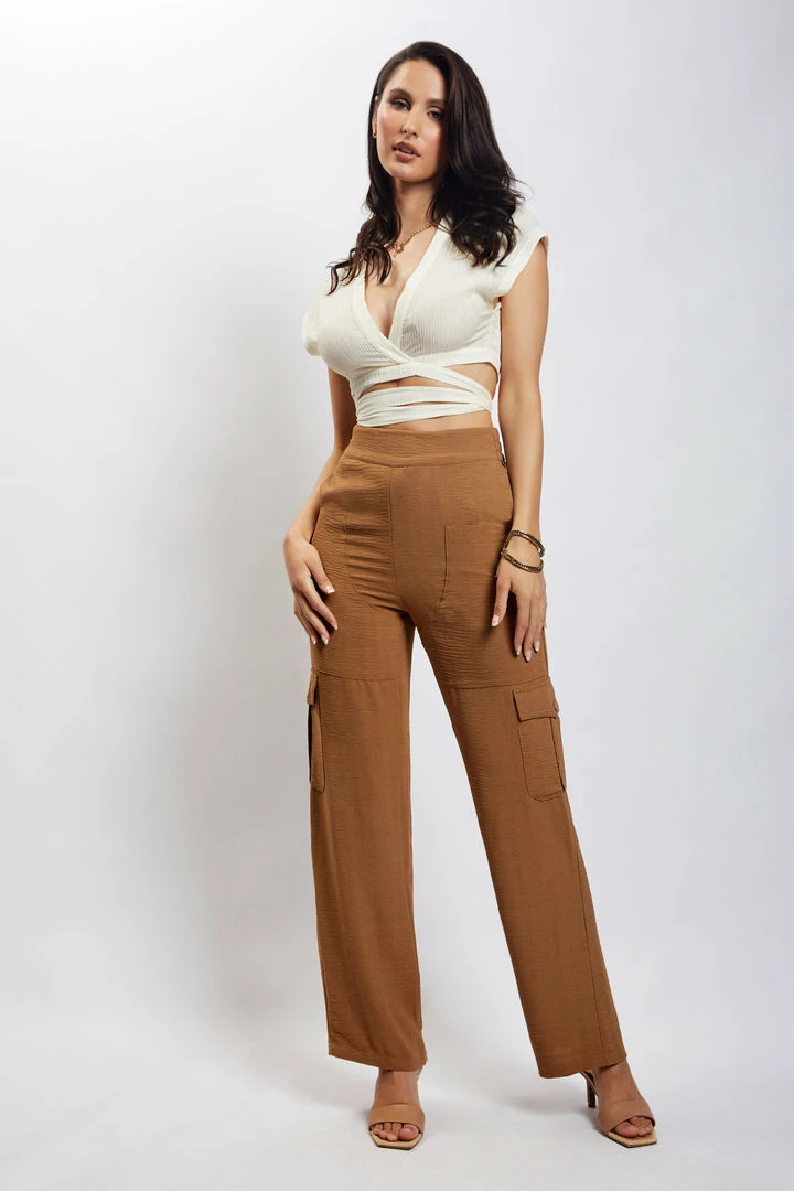 WNT Malika Straight Leg Trousers - Tan 7 WNT Malika Straight Leg Trousers - Tan