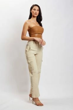 QNG Evangeline Pocket Detail Cargo Pants - Sand All Bottoms 11 QNG Evangeline Pocket Detail Cargo Pants - Sand All Bottoms
