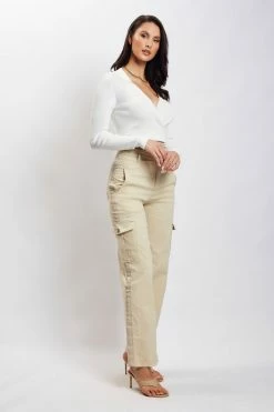 EMS Ivy Long Sleeve Wrap Top - White