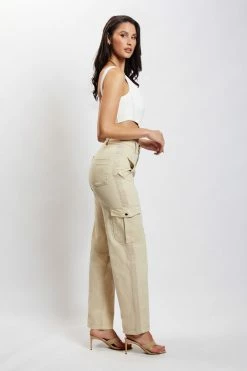 QNG Evangeline Pocket Detail Cargo Pants - Sand All Bottoms 15 QNG Evangeline Pocket Detail Cargo Pants - Sand All Bottoms