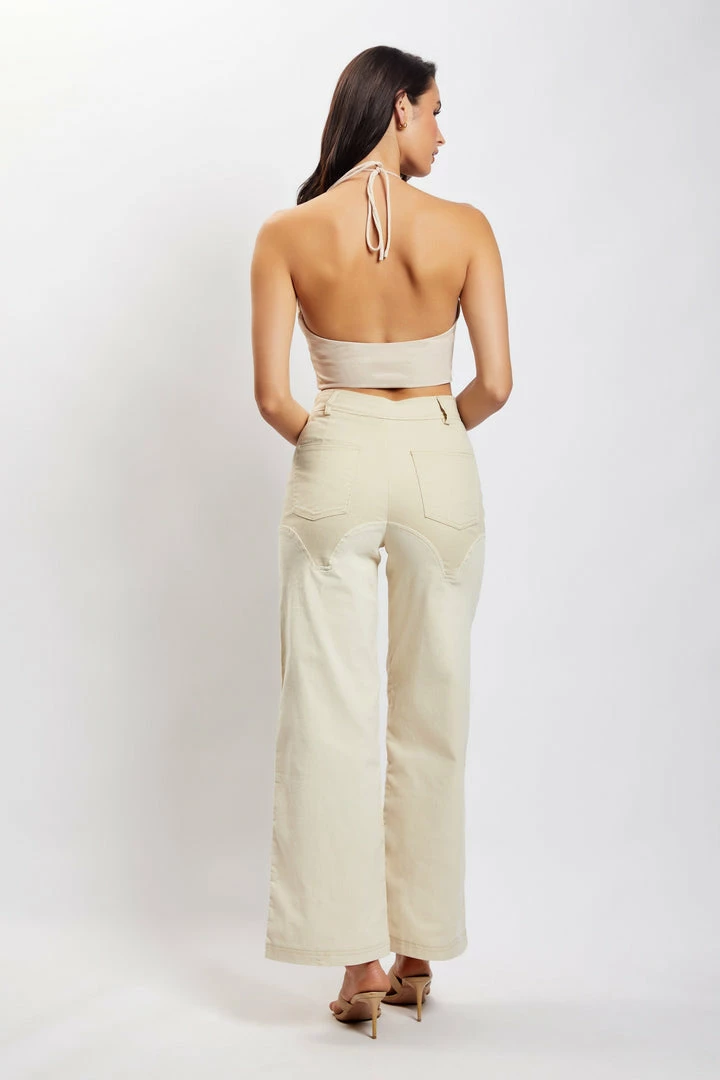 QNG All Bottoms Sonia Contrast Wideleg Cargo Pants - Sand 3 QNG All Bottoms Sonia Contrast Wideleg Cargo Pants - Sand