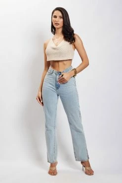 SKY All Tops Alicia Cowl Neck Crochet Crop Top - Cream 7 SKY All Tops Alicia Cowl Neck Crochet Crop Top - Cream