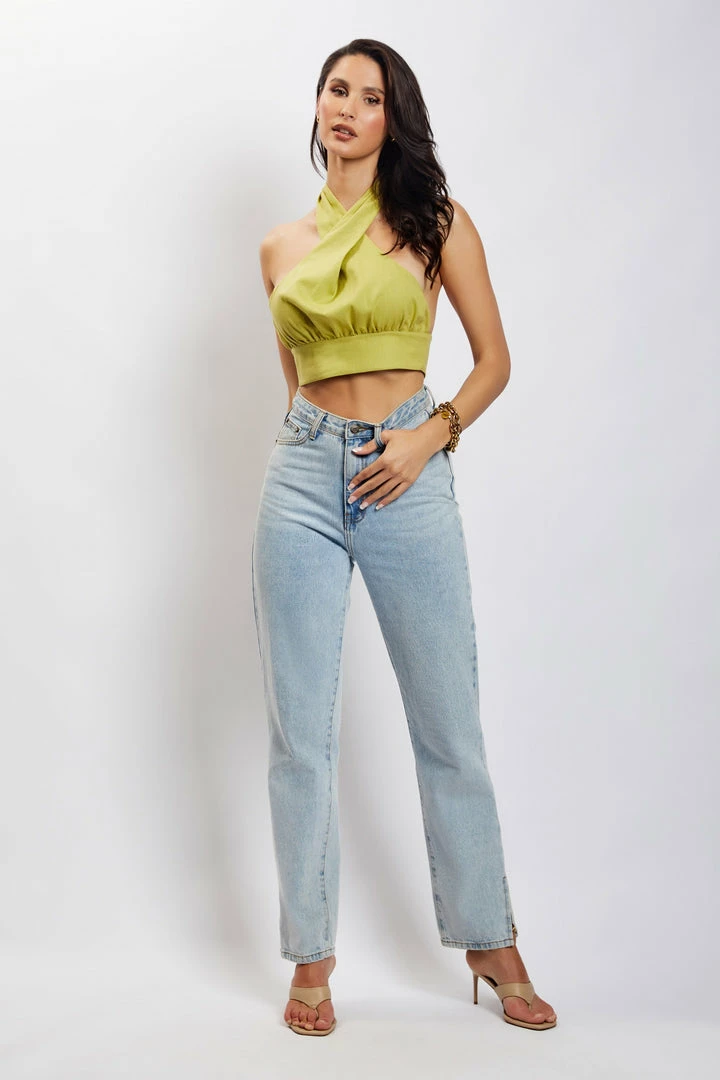 HSH Piper Halter Neck Linen Crop Top - Apple All Tops 7 HSH Piper Halter Neck Linen Crop Top - Apple All Tops