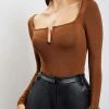 ROM Mya Long Sleeve Bodysuit - Chocolate