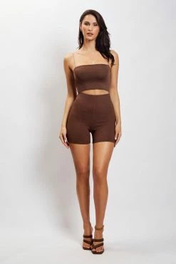 ROM Lisa Ribbed Booty Short - Chocolate