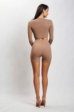 ROM Lisa Ribbed Booty Short - Latte All Bottoms