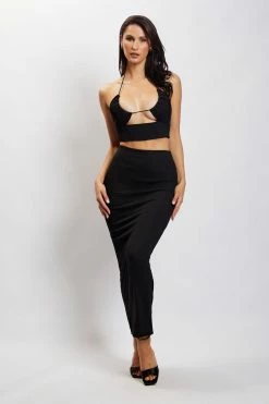 ROM Renee Wrap Over Ruched Top - Black 18 ROM Renee Wrap Over Ruched Top - Black