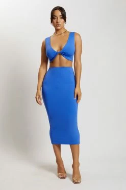 WXI All Bottoms Charley Midi Skirt - Cobalt Blue