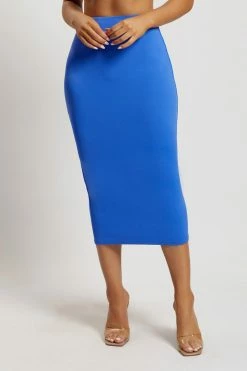 WXI All Bottoms Charley Midi Skirt - Cobalt Blue