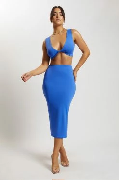 WXI All Bottoms Charley Midi Skirt - Cobalt Blue