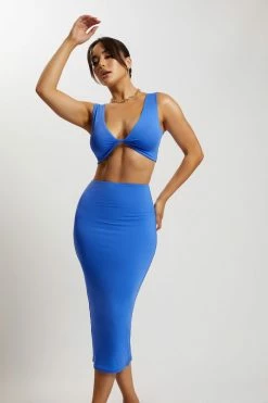 WXI All Bottoms Charley Midi Skirt - Cobalt Blue