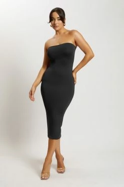 WXI Cassidy Strapless Midi Dress - Black