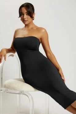 WXI Cassidy Strapless Midi Dress - Black