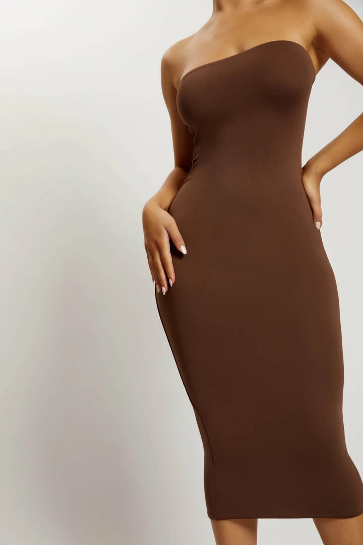 WXI Cassidy Strapless Midi Dress - Chocolate 3 WXI Cassidy Strapless Midi Dress - Chocolate