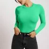 WXI Delilah Long Sleeve Crew Neck Bodysuit - Fresh Green