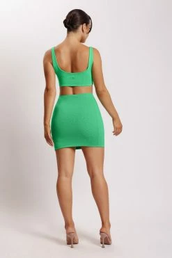 WXI Jemma Scoop Neck Super Crop Top - Bright Green All Tops