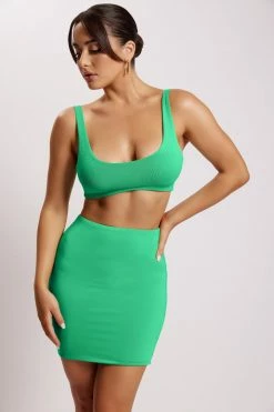 WXI Jemma Scoop Neck Super Crop Top - Bright Green All Tops